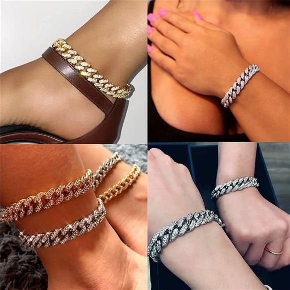 12mm Cuban Link Bracelet Iced Out Miami Gold Plated Hip Hop Rapper Bling Mens - Picture 6 of 6